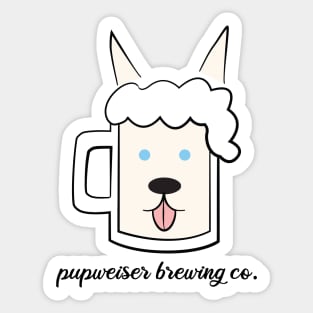 Pupweiser Brewing Co. Siberian Husky Sticker